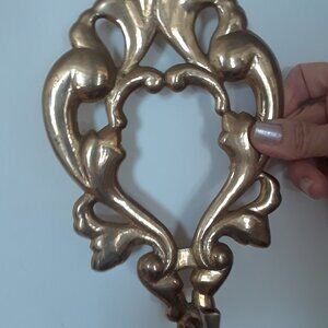 Large Solid Brass Ornate Wall Mounted Hook
